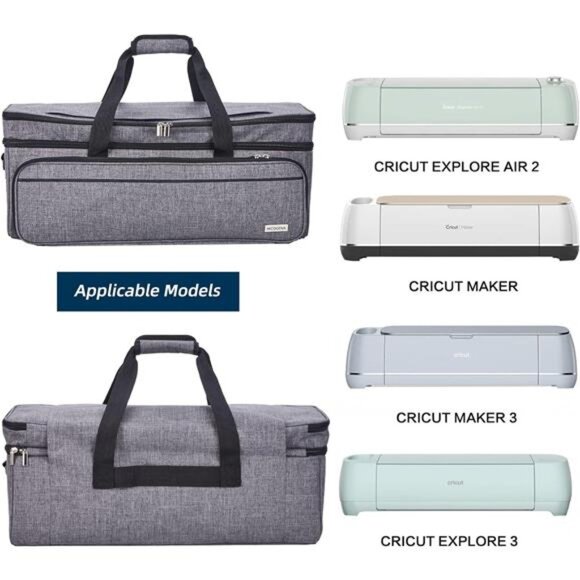 Double Layer Carrying Case with Mat Pocket for Cricut Maker 3, Explore 3 - Picture 5 of 8
